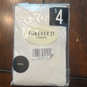 Forever 21 Cream Textured Tights